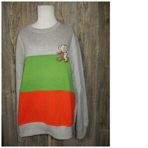 Bear the Beams Women's Color Block Leonine Teddy Bear Crewneck Sweatshirt Sz 2xl
